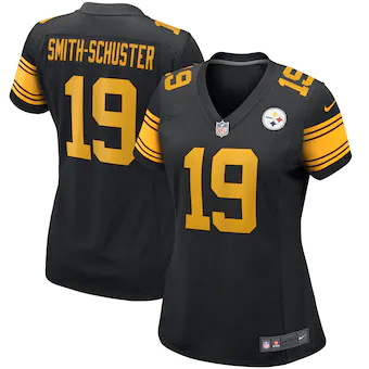 womens nike juju smith schuster black pittsburgh steele_002